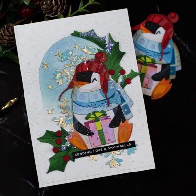 Xmas Penguin Card | Eugene Tim Holtz Colorize Dies