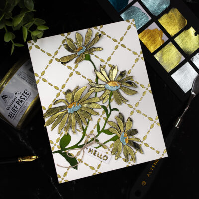 Altenew Relief Paste Inspiration | Daisy Spray