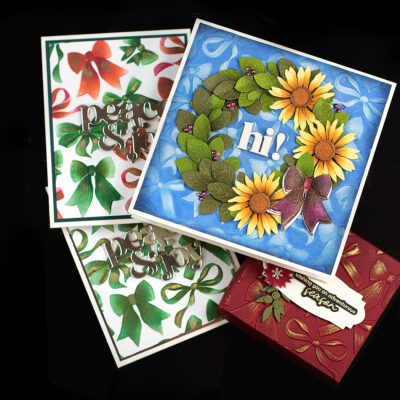 Altenew Elegant Bows 4 ways | Embossing + Stencilling + Die-Cutting Fun!