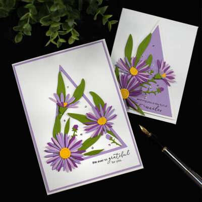 Altenew Asters and Triangle Dies | Cards Ideas