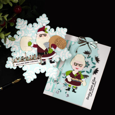 Christmas Card Ideas | Spellbinders Snowflakes and the Claus