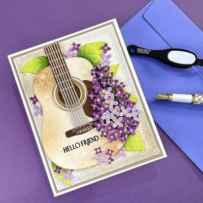 Hero Arts Layered Lilac | Unique Floral Guitar Card
