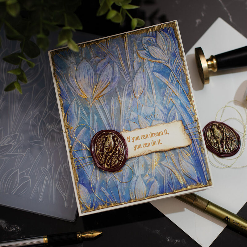 Vintage Wax Seal Card | Mixed Media  Embossing Folder Technique