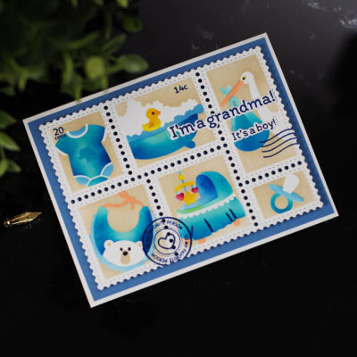 Waffle Flower Postage Collage Baby Stencils