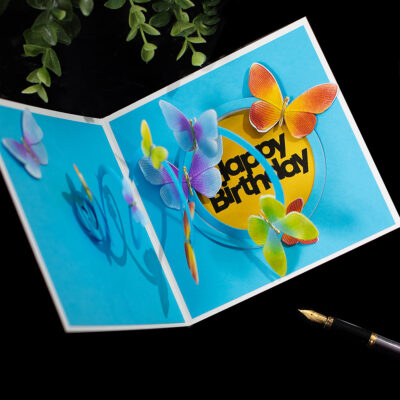 Super-easy Spiral Butterfly Pop-up Card
