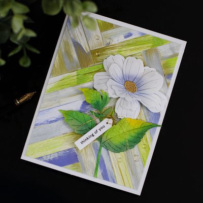 STAMPtember® 2026 Blog Party | Blushing Bloom Herringbone Mixed Media Background